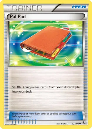 Pal Pad - 92/106 - Uncommon - Reverse Holo | XY - Flashfire