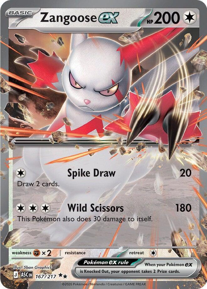 Zangoose ex - 167/217 - Double Rare | ME - Ascended Heroes
