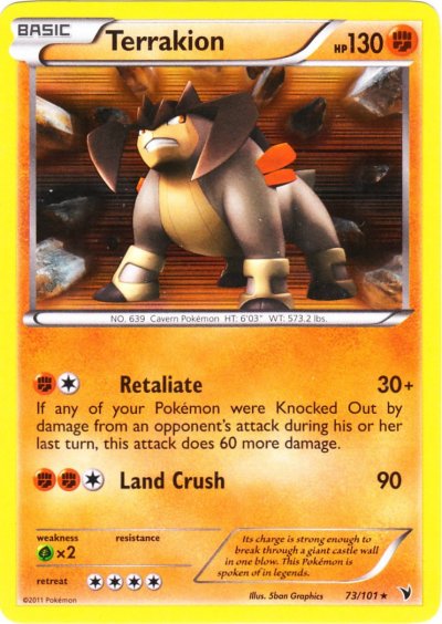Terrakion - 73/101 - Holo Rare | BW - Noble Victories