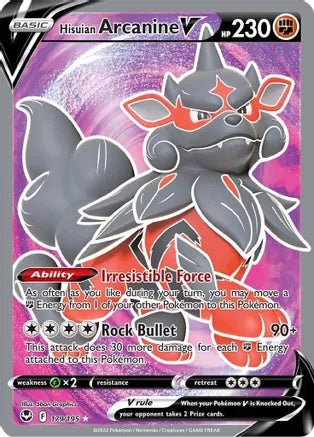 Hisuian Arcanine V (Full Art) - 179/195 | SWSH - Silver Tempest