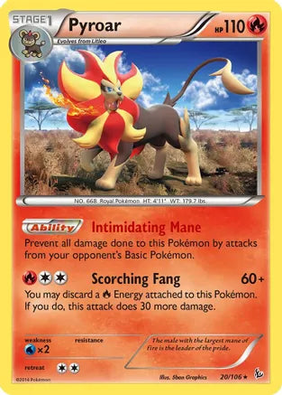 Pyroar - 20/106 - Holo Rare | XY - Flashfire