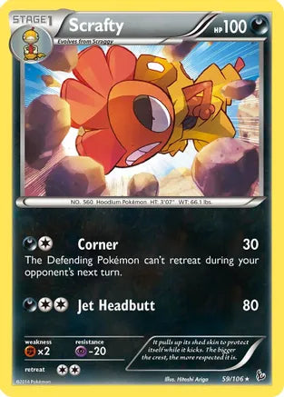 Scrafty - 59/106 - Rare - Reverse Holo | XY - Flashfire