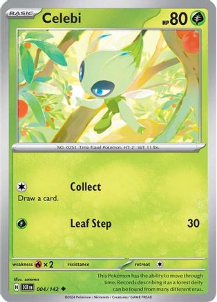 Celebi - 004/142 - Uncommon - Reverse Holo | SV - Stellar Crown