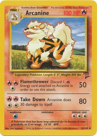 Arcanine - 33/130 - Uncommon - Unlimited Edition | Base Set 2