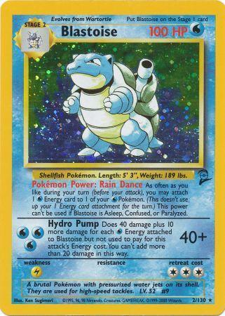 Blastoise - 2/130 - Holo Rare - Unlimited Edition | Base Set 2