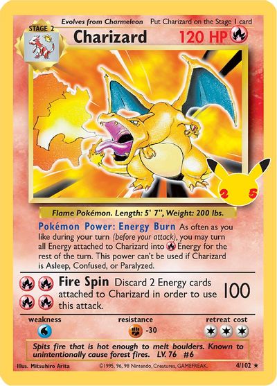 Charizard - 4/102 - Holo Rare | Celebrations: Classic Collection