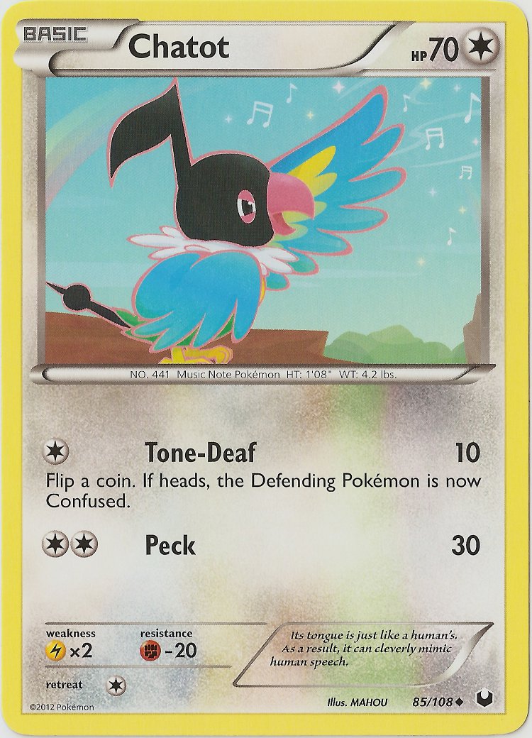 Chatot - 85/108 - Uncommon | BW - Dark Explorers