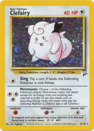 Clefairy - 6/130 - Holo Rare - Unlimited Edition | Base Set 2