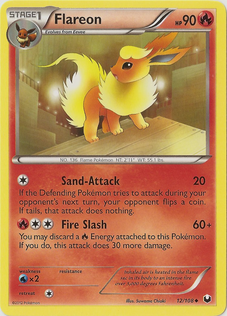 Flareon - 12/108 - Uncommon | BW - Dark Explorers