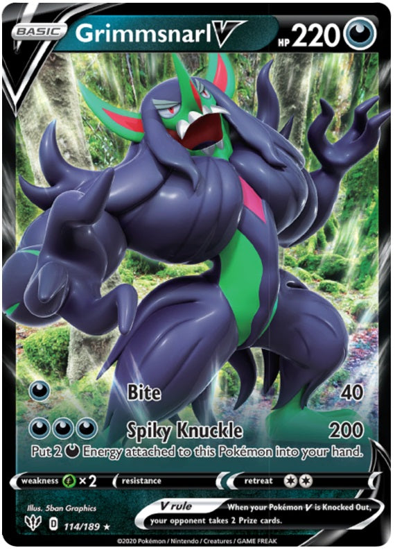 Grimmsnarl V - 114/189 - Ultra Rare | SWSH - Darkness Ablaze