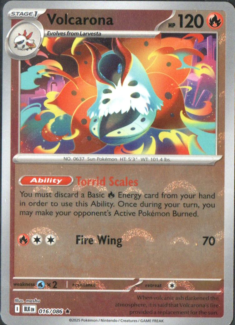 Volcarona (Poke Ball) - 016/086 - Rare - Holo | SV - Black Bolt