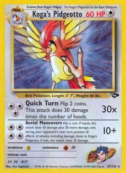 Koga's Pidgeotto - 27/132 - Rare - Unlimited Edition | Gym Challenge