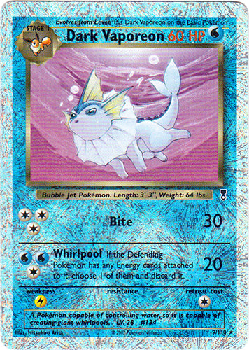 Dark Vaporeon - 9/110 - Holo Rare - Reverse | Legendary_Collection