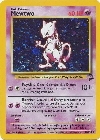 Mewtwo - 10/130 - Holo Rare - Unlimited Edition | Base Set 2