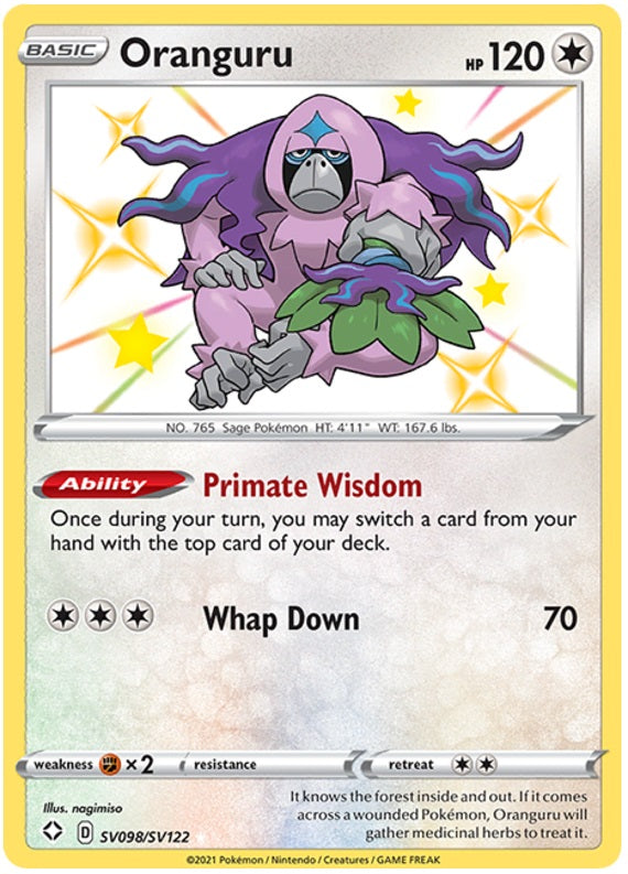 Oranguru - SV098/SV122 - Shiny Holo Rare | Shining Fates: Shiny Vault