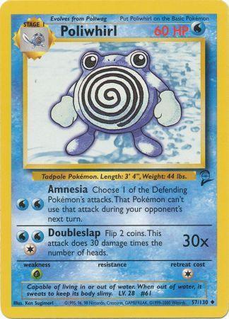 Poliwhirl - 57/130 - Uncommon - Unlimited Edition | Base Set 2