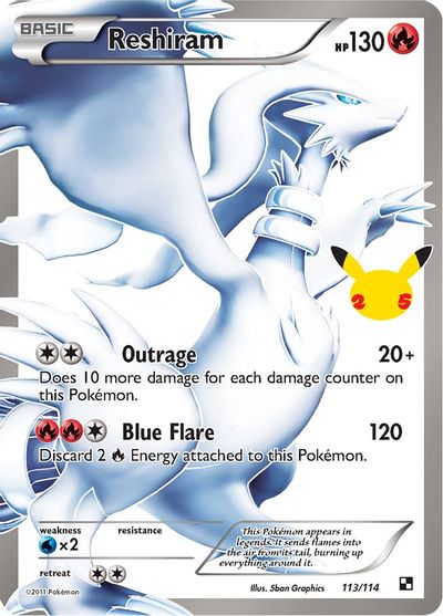 Reshiram - 113/114 - Ultra Rare | Celebrations: Classic Collection