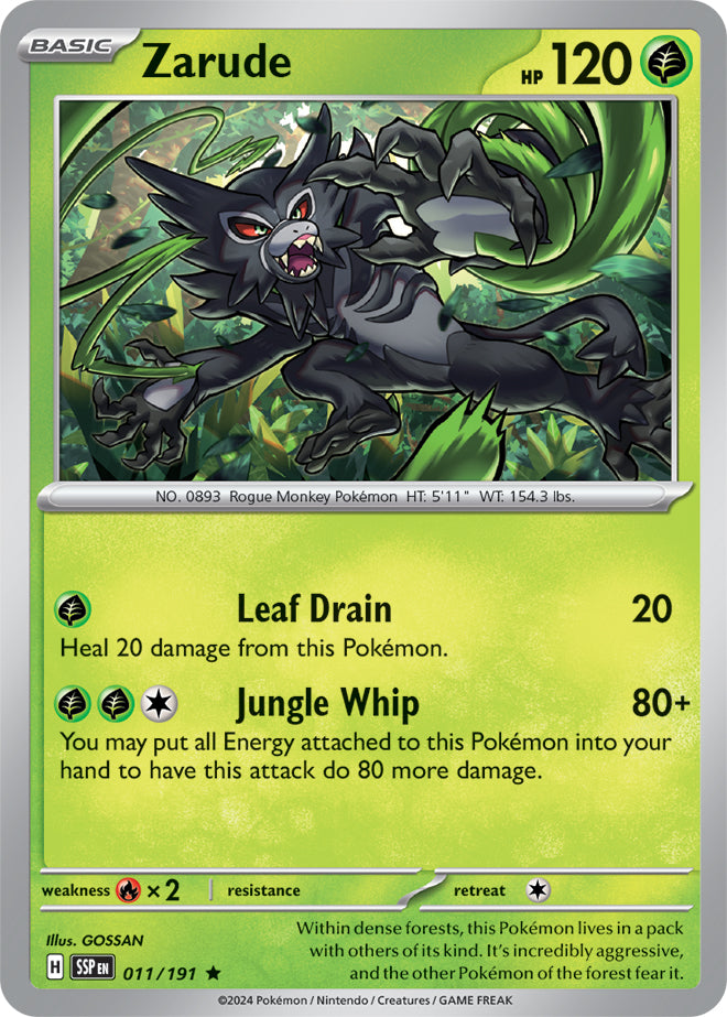 Zarude - 011/191 - Rare - Reverse Holo | SV - Surging Sparks