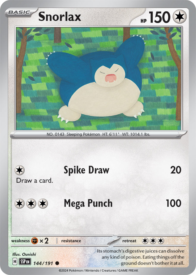 Snorlax - 144/191 - Common - Reverse Holo | SV - Surging Sparks
