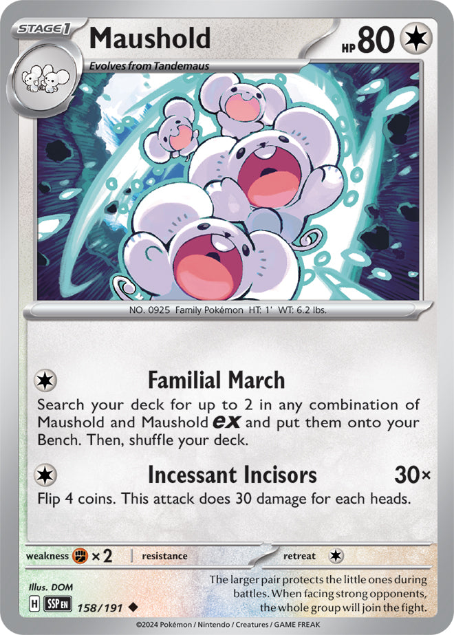 Maushold - 158/191 - Uncommon - Reverse Holo | SV - Surging Sparks