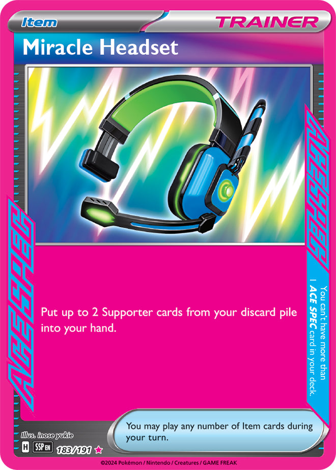 Miracle Headset - 183/191 - ACE Rare | SV - Surging Sparks
