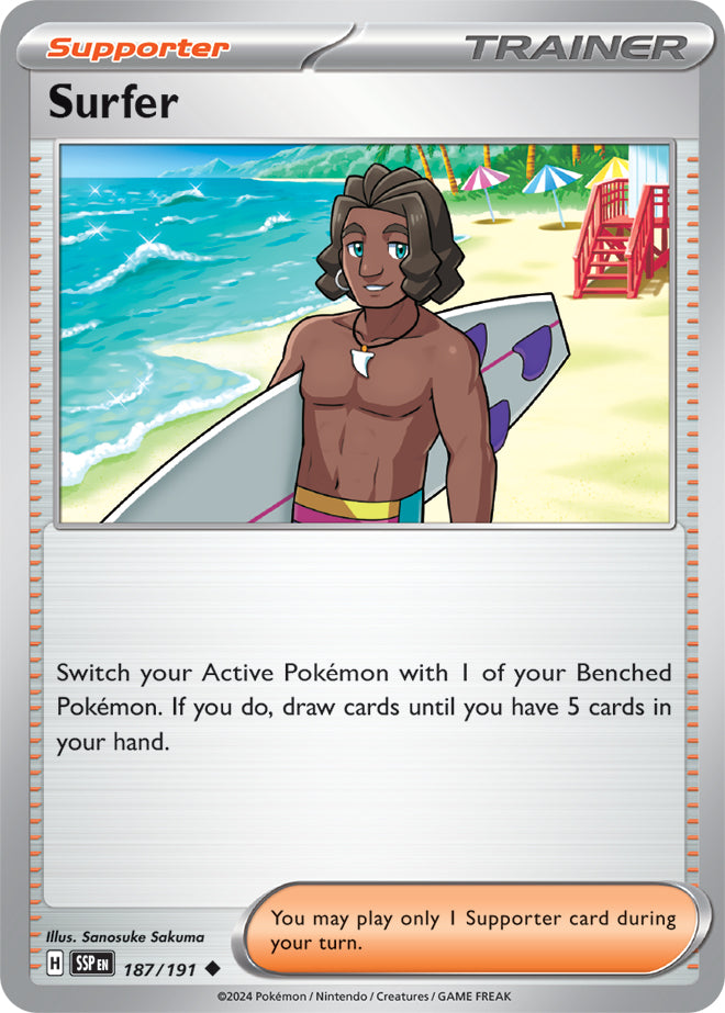 Surfer - 187/191 - Uncommon - Reverse Holo | SV - Surging Sparks