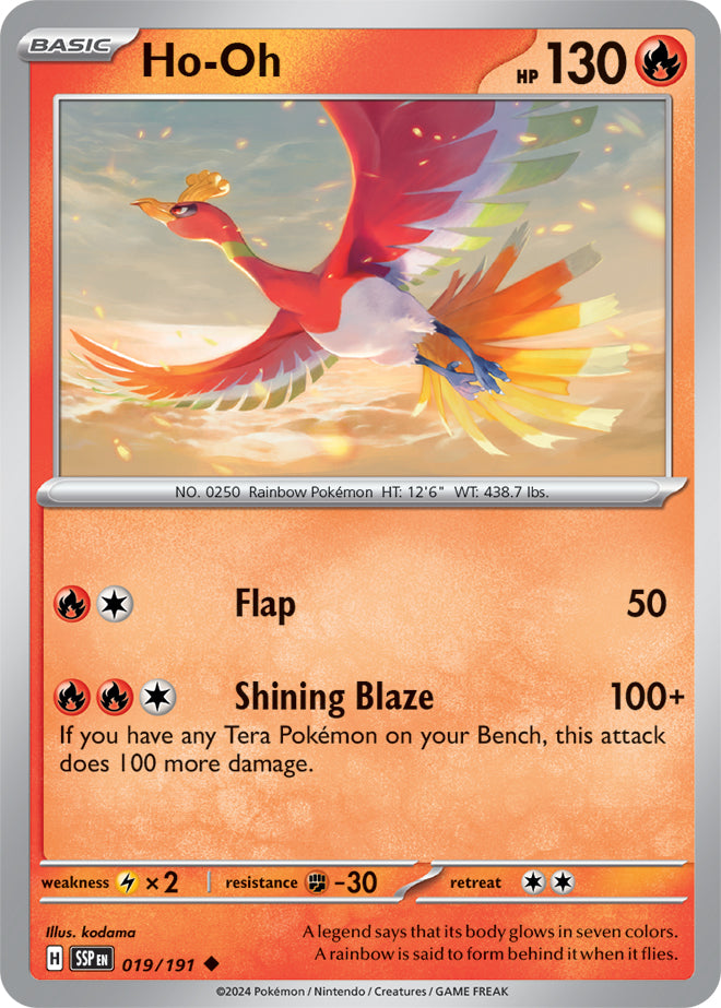 Ho-Oh - 019/191 - Uncommon - Reverse Holo | SV - Surging Sparks