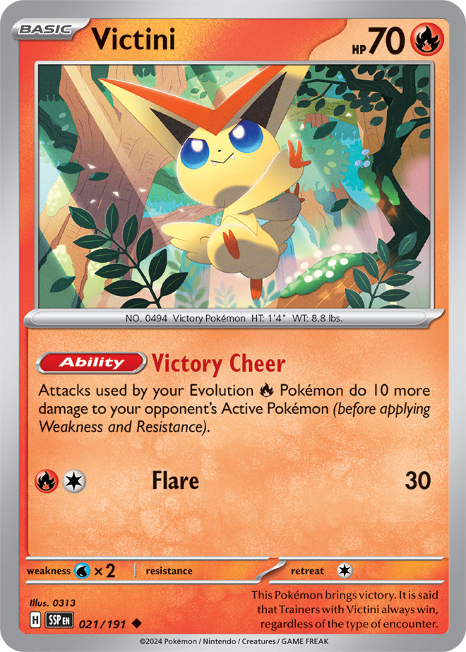Victini - 021/191 - Uncommon - Reverse Holo | SV - Surging Sparks