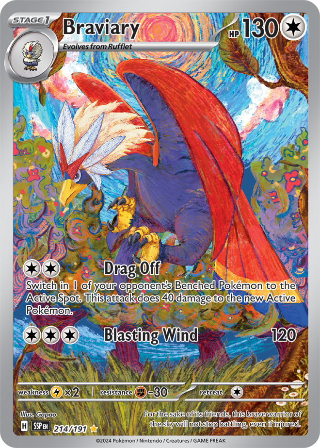 Braviary - 214/191 - Illustration Rare | SV - Surging Sparks