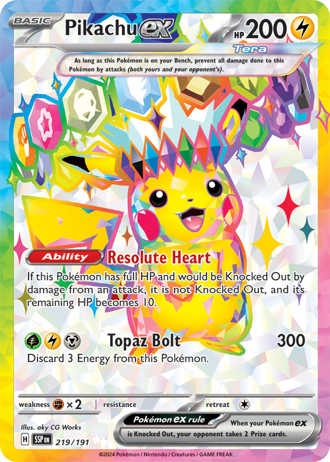 Pikachu ex - 219/191 - Ultra Rare | SV - Surging Sparks