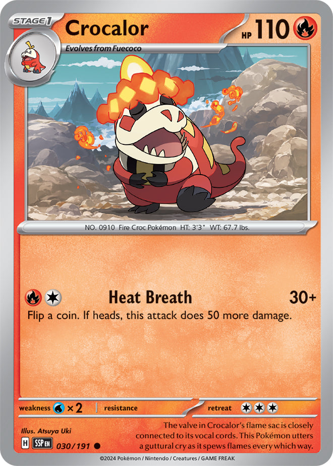 Crocalor - 030/191 - Common - Reverse Holo | SV - Surging Sparks