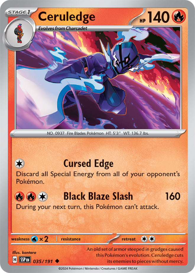 Ceruledge - 035/191 - Uncommon - Reverse Holo | SV - Surging Sparks