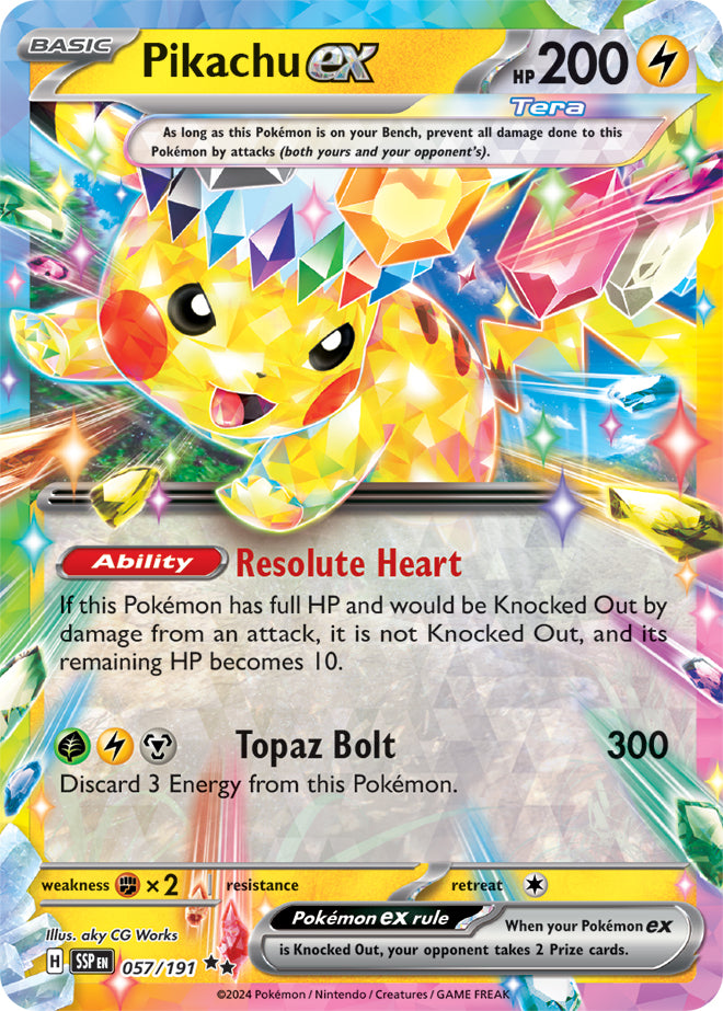 Pikachu ex - 057/191 - Double Rare | SV - Surging Sparks