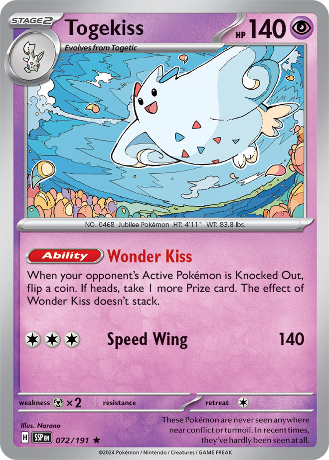 Togekiss - 072/191 - Rare - Reverse Holo | SV - Surging Sparks
