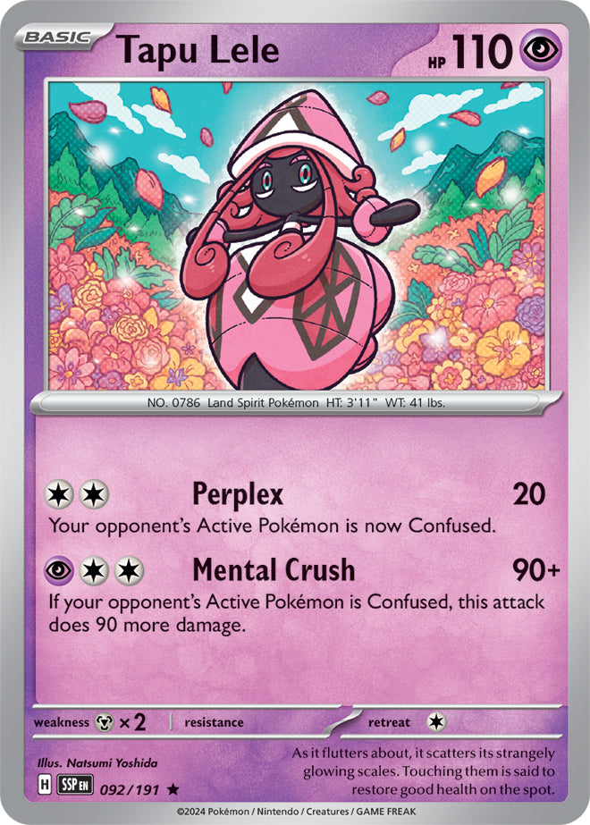 Tapu Lele - 092/191 - Rare - Reverse Holo | SV - Surging Sparks