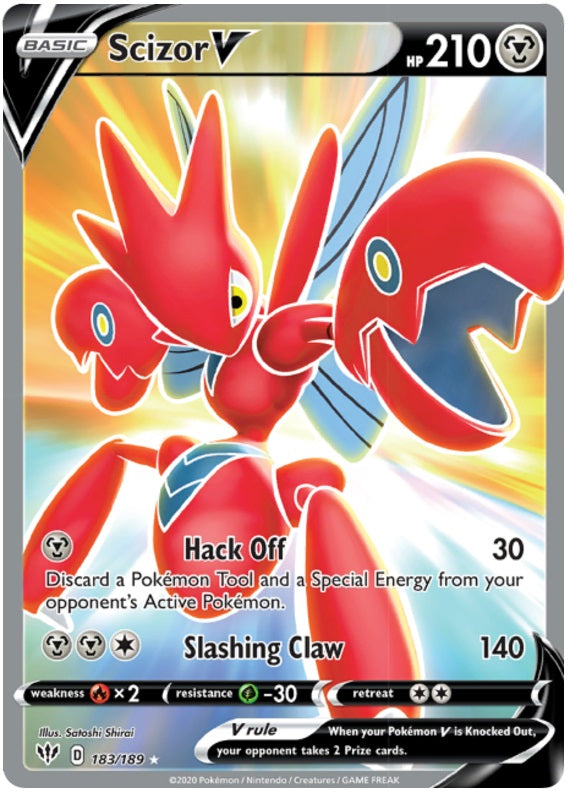 Scizor V - 183/189 - Full Art Ultra Rare | SWSH - Darkness Ablaze