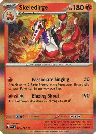 Skeledirge - 038/198 - Holo Rare - Reverse Holo | SV - Base Set