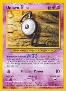 Unown [G] - 27/105 - Rare - Unlimited Edition | Neo Destiny