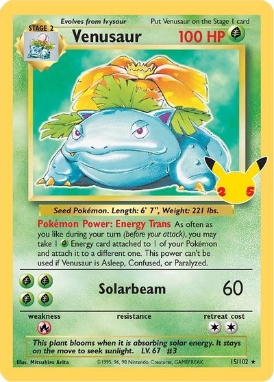 Venusaur - 15/102 - Holo Rare | Celebrations: Classic Collection