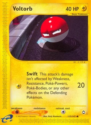 Voltorb - 115/147 - Common - Reverse Holo | Aquapolis