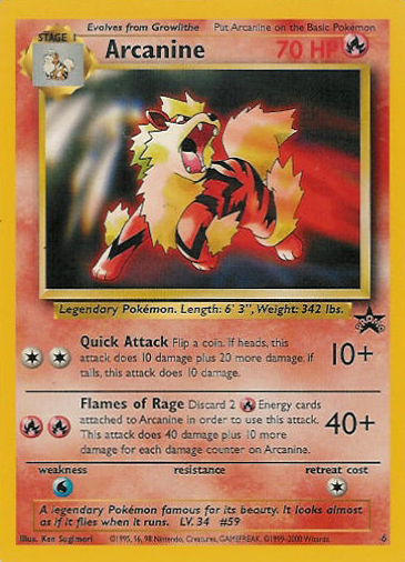 Arcanine - 6 - Pokemon League (March 2000) | Pokemon Promos