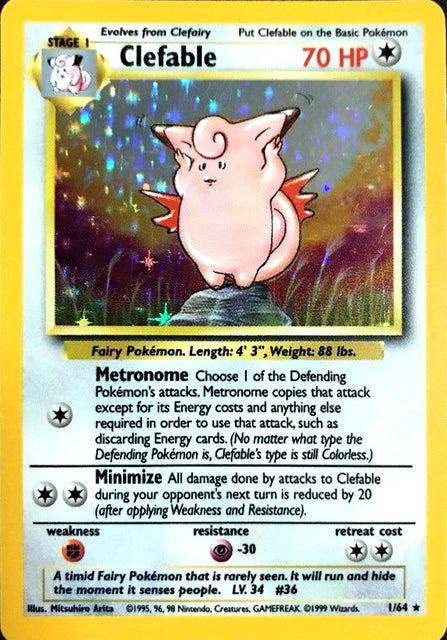 Clefable - 1/64 - Holo Rare - Missing Set Symbol | Jungle