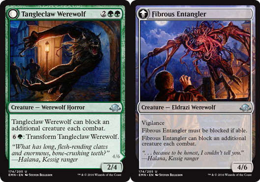 Tangleclaw Werewolf // Fibrous Entangler - Foil | Eldritch Moon