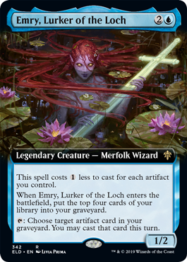 Emry, Lurker of the Loch - Foil - Extended Art | Throne Of Eldraine