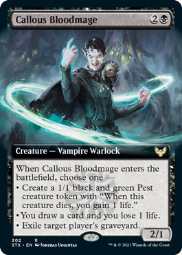 Callous Bloodmage - Foil - Extended Art | Strixhaven: School of Mages