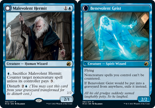 Malevolent Hermit // Benevolent Geist | Innistrad: Midnight Hunt