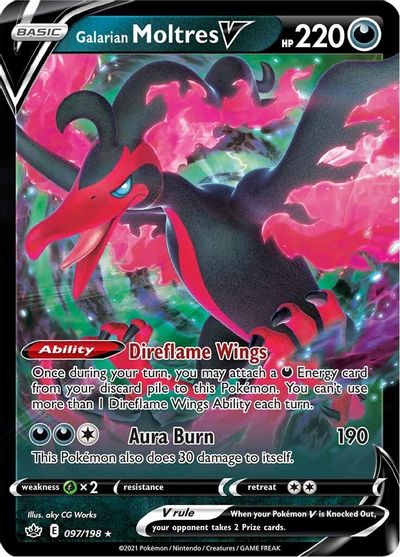 Galarian Moltres V - 097/198 - Ultra Rare | SWSH - Chilling Reign
