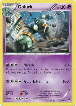 Golurk - 43/111 - Rare | XY - Furious Fists