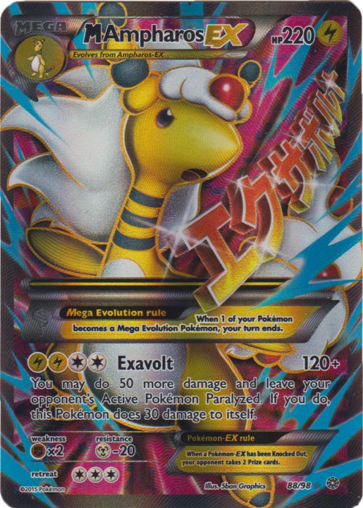 Mega-Ampharos-EX - 88/98 - Full Art Ultra Rare | XY - Ancient Origins
