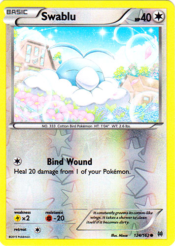 Swablu - 124/162 - Common - Reverse Holo | XY - BREAKthrough